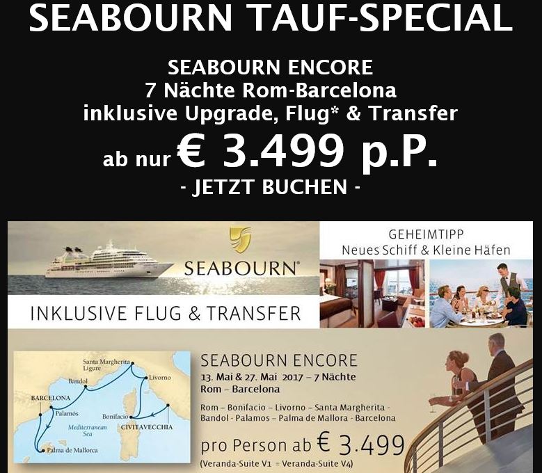 Seabourn Taufgeschenke mit Kabinen&nbsp;Upgrades