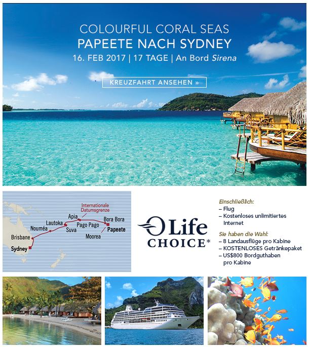 Oceania Südsee im Februar ab 4800 Euro inkl.&nbsp;Flug